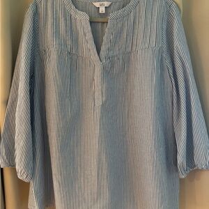 Croft Barrow Blue Striped Women's Top